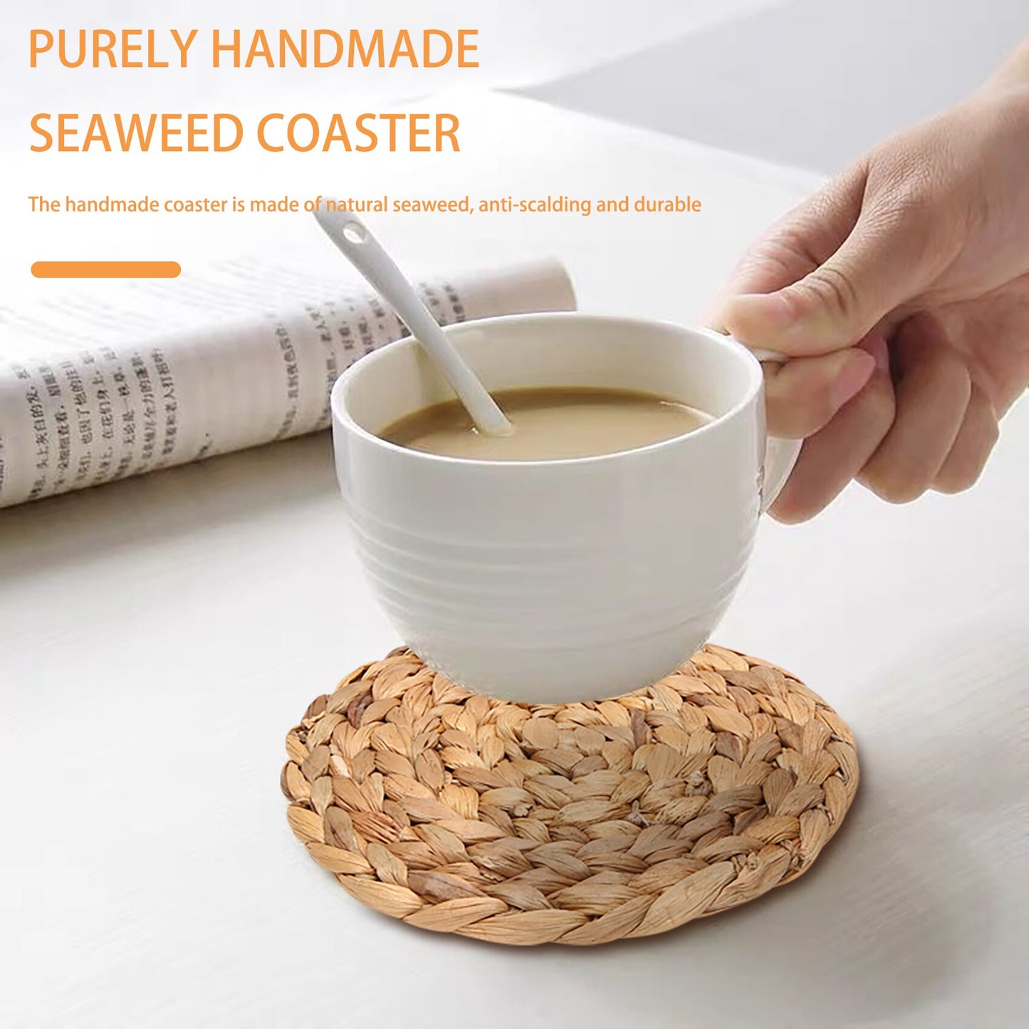 Best Seagrass Coasters Durable Handmade Water Hyacinth Coaster Set Of