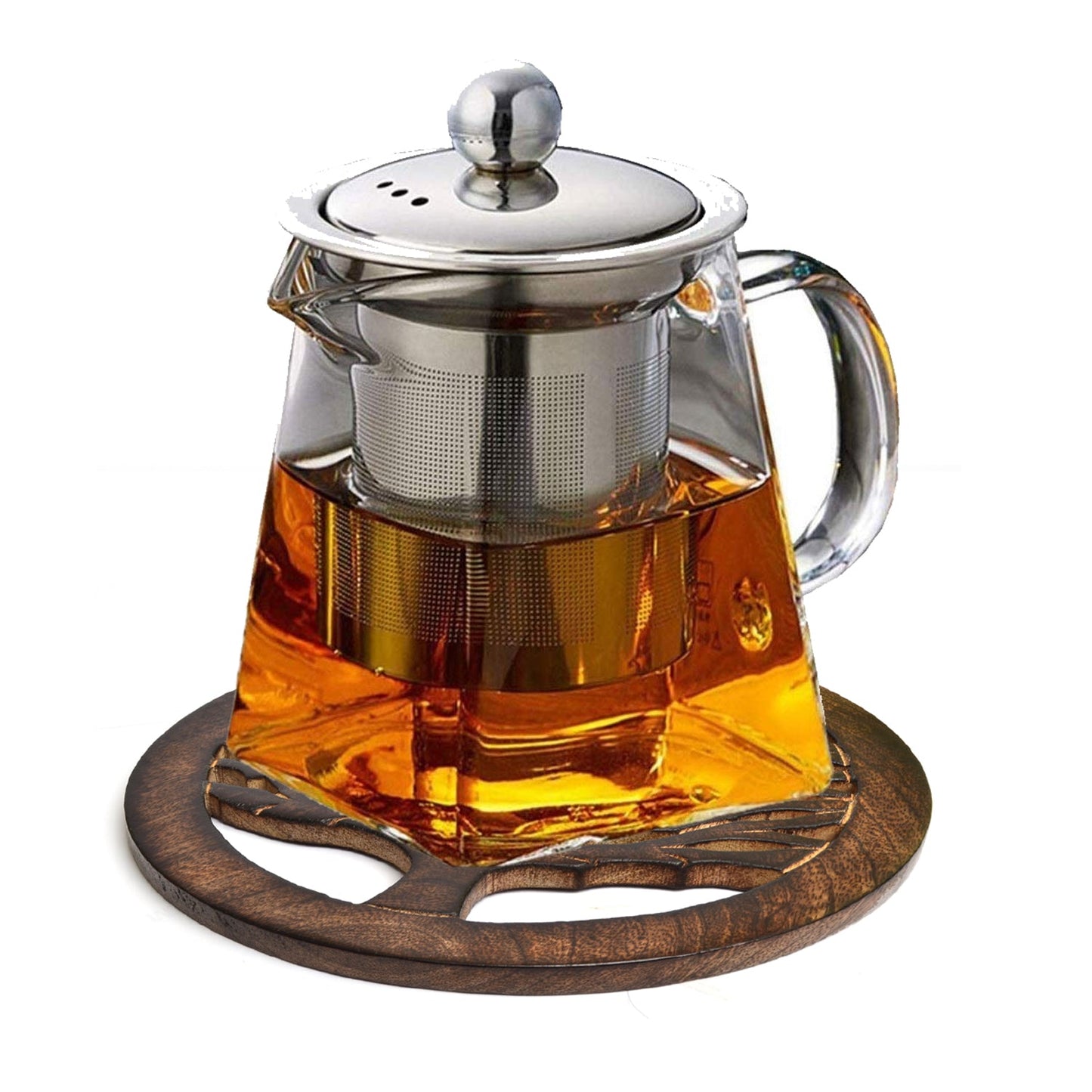 WILLART Wooden Tea Pot Trivet | Teapot Coaster | For Hot Pots, Pans,