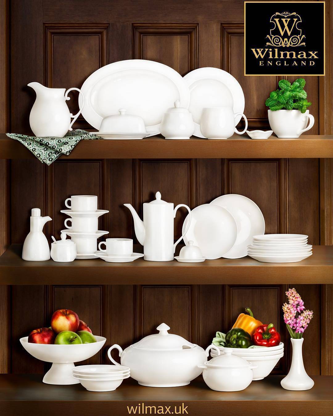 Wilmax Fine Porcelain White Set: Teapot 13 Oz | 375 Ml & Cup 11 Oz |