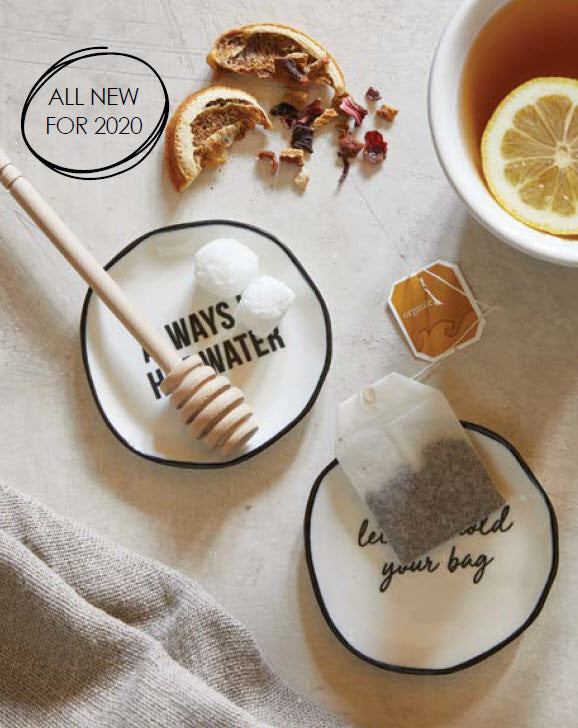 Hey There Hot Tea Ceramic Tea Bag Rest | 3.5" Tray to Hold Tea Bag |