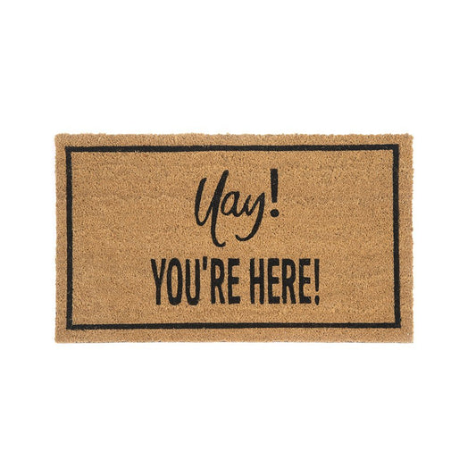 Shiraleah "Yay! You're Here" Doormat, Natural