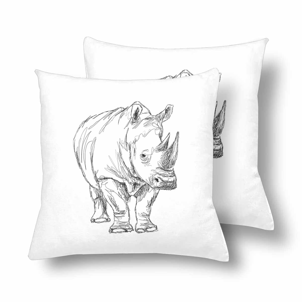 Uniquely You Decorative Pillow Covers / Rhinoceros  - 2 Piece Set