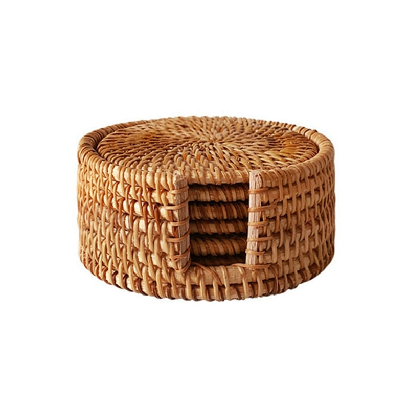 6Pcs/ Drink Coasters Set For Kungfu Tea Accessories Round Tableware