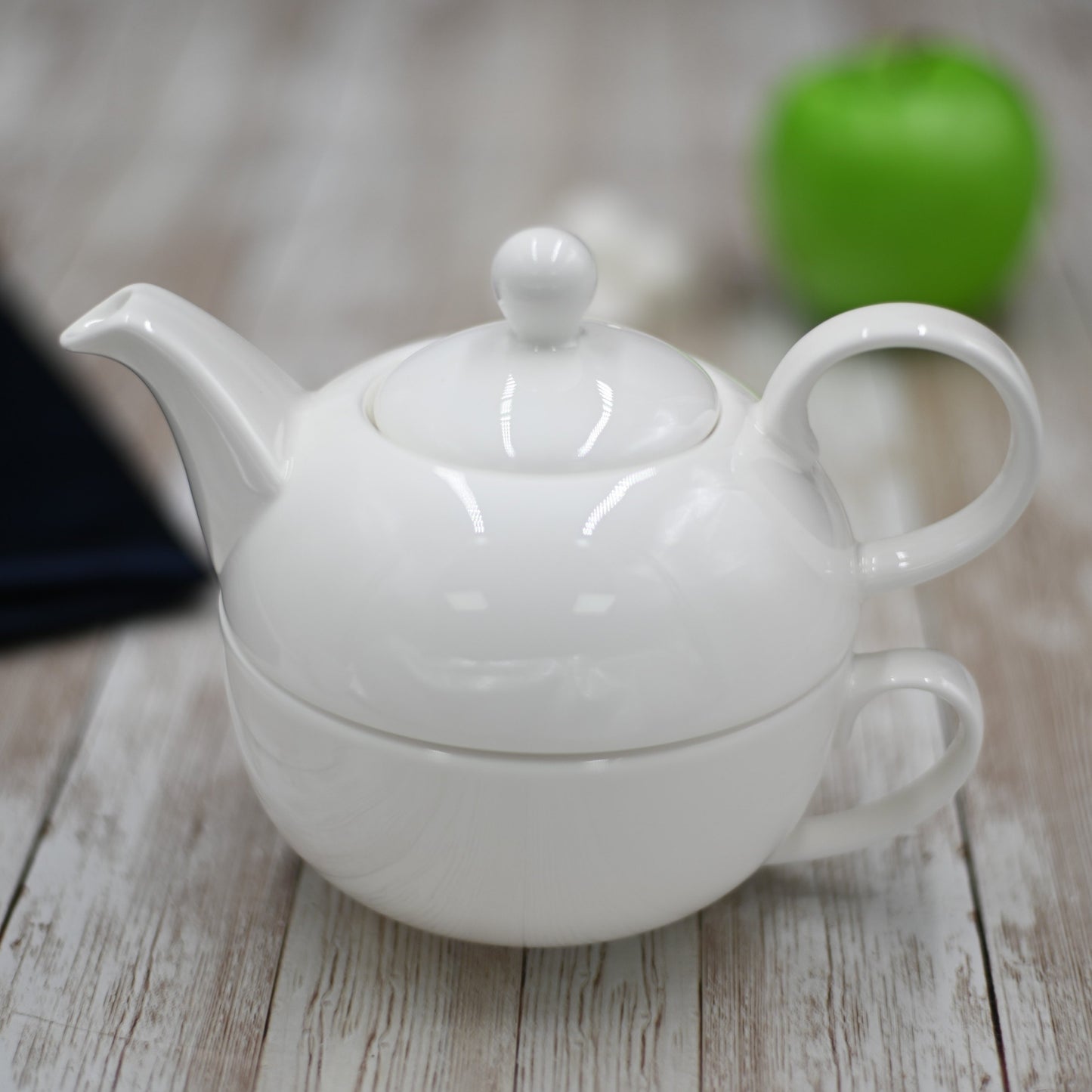 Wilmax Fine Porcelain White Set: Teapot 13 Oz | 375 Ml & Cup 11 Oz |
