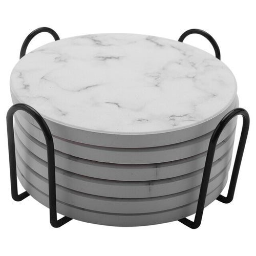 Absorbent Coasters For Drinks Coasters Set With Holder, Set Of 6, For