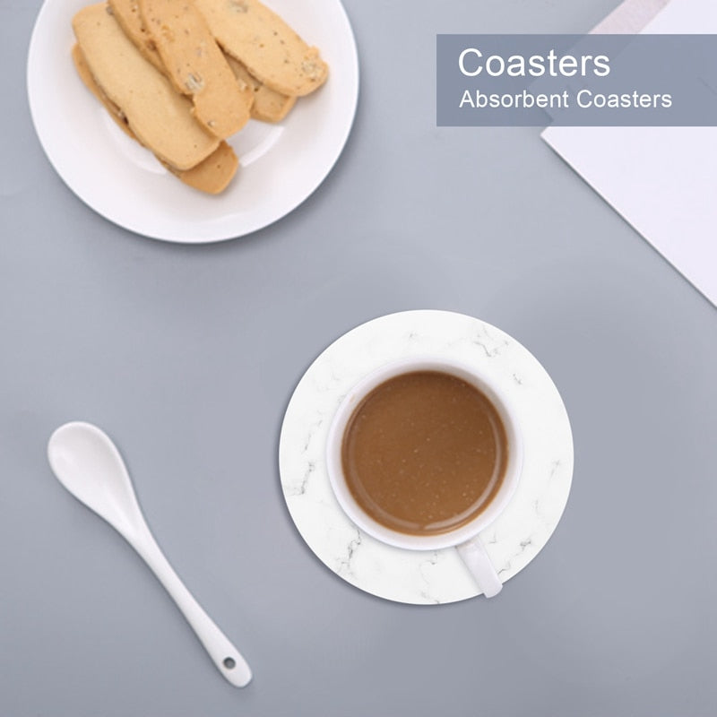 Absorbent Coasters For Drinks Coasters Set With Holder, Set Of 6, For