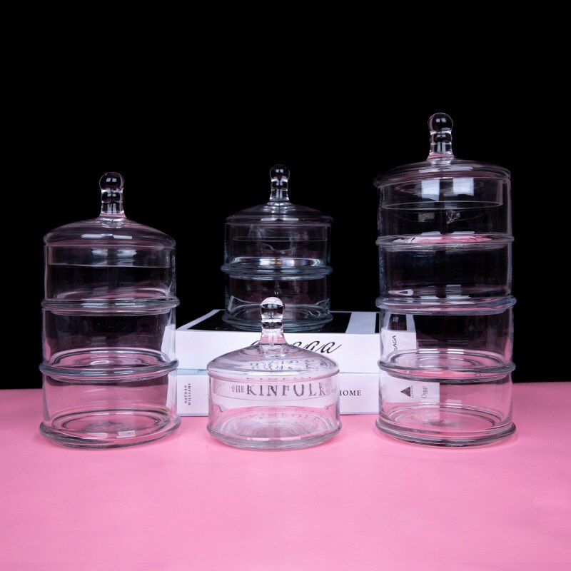 Crystal Candy Jar Glass with Lid Sugar Jar Cute Creative Storage Sugar