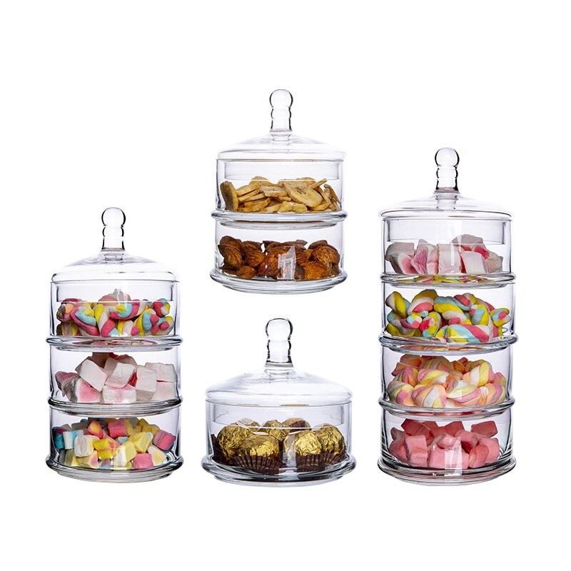 Crystal Candy Jar Glass with Lid Sugar Jar Cute Creative Storage Sugar