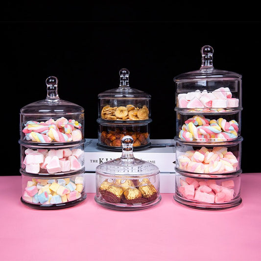 Crystal Candy Jar Glass with Lid Sugar Jar Cute Creative Storage Sugar