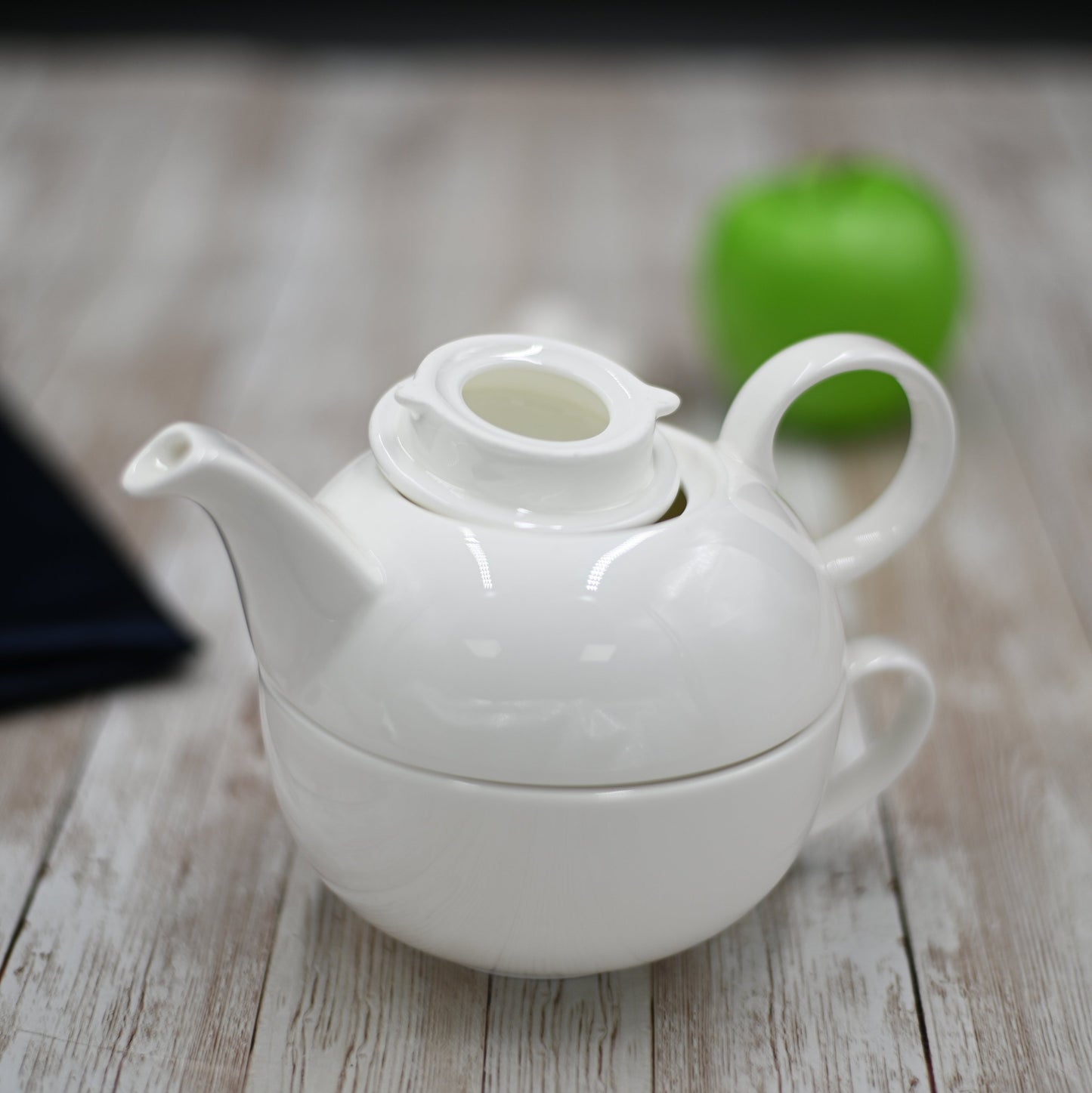 Wilmax Fine Porcelain White Set: Teapot 13 Oz | 375 Ml & Cup 11 Oz |