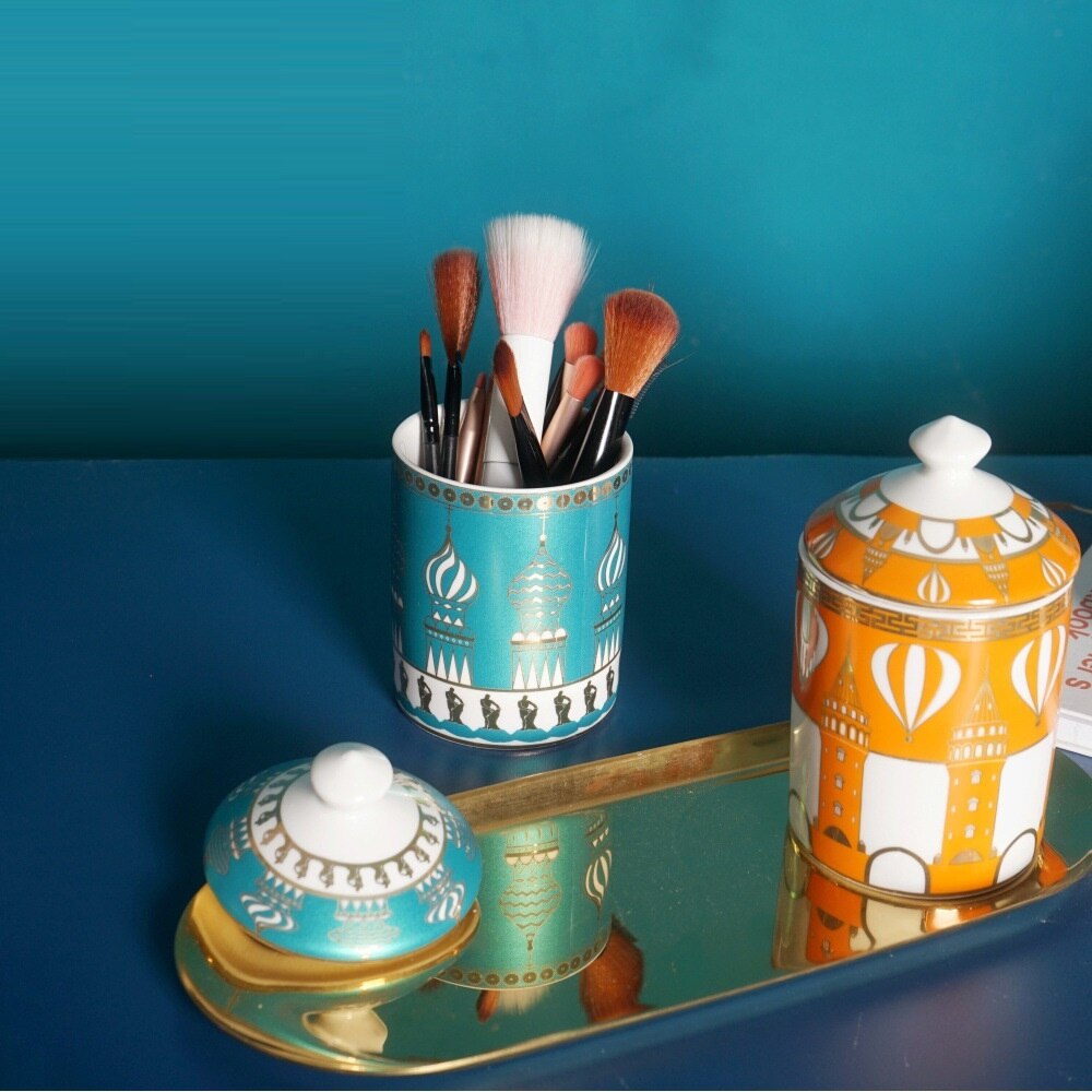 Decorative ceramic jar candle cup container decorative storage jar