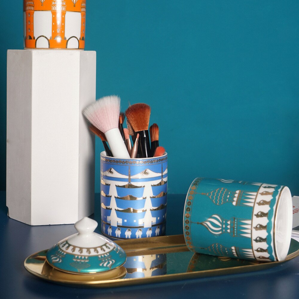 Decorative ceramic jar candle cup container decorative storage jar