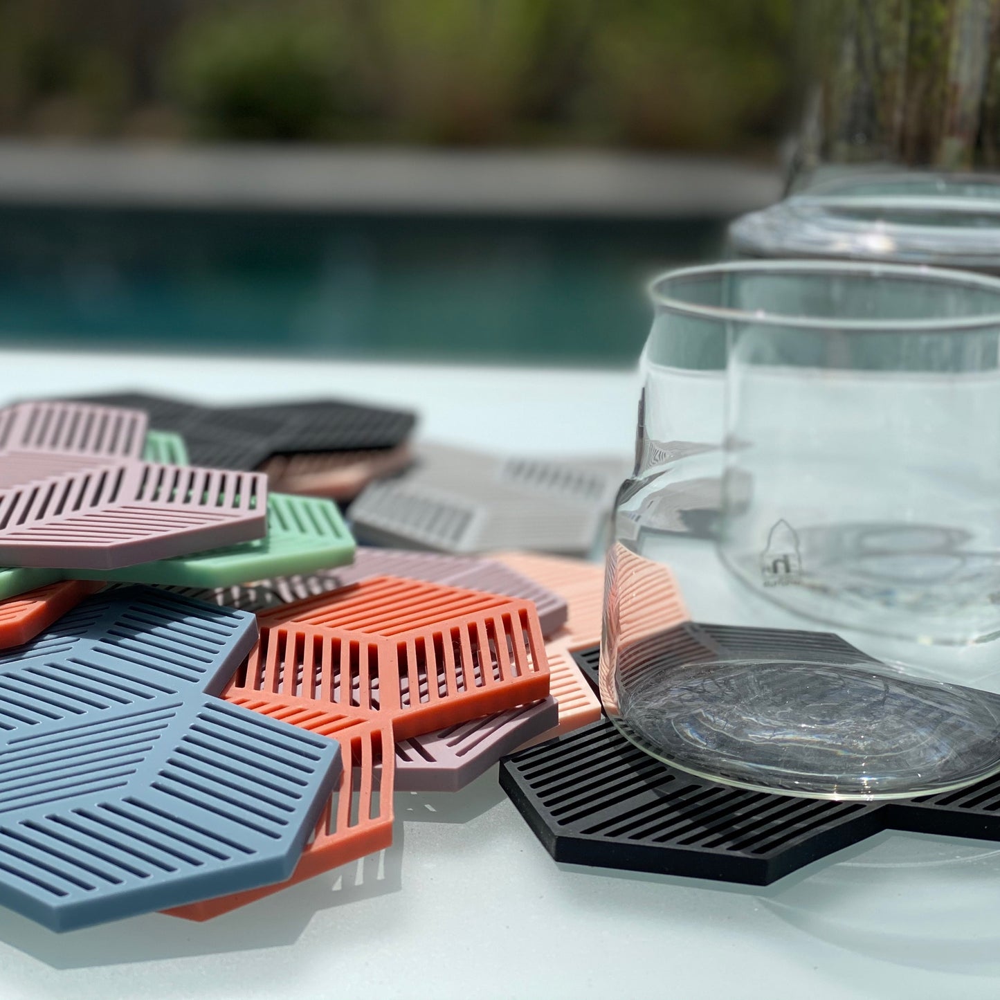 SICO COASTERS AND TRIVET - set of 4