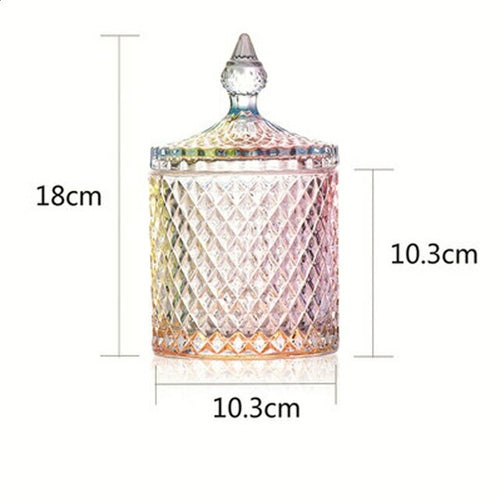 Large Crystal Diamond Glass Jar Food Storage Organization Candy Box