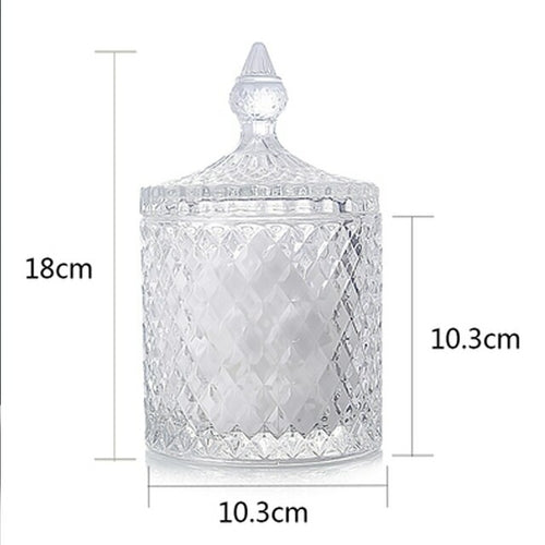 Large Crystal Diamond Glass Jar Food Storage Organization Candy Box