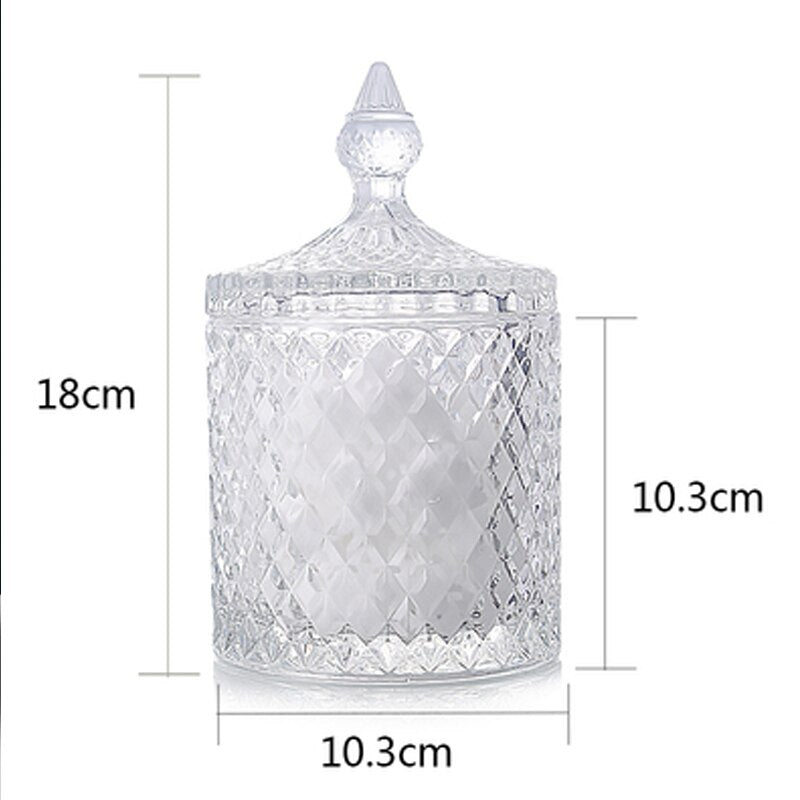 Large Crystal Diamond Glass Jar Food Storage Organization Candy Box