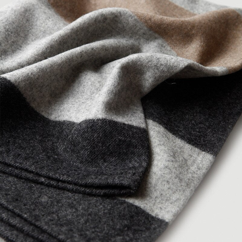 Luxury 100% Cashmere Blanket Shawl 130*185cm Sofa Throw black Grey