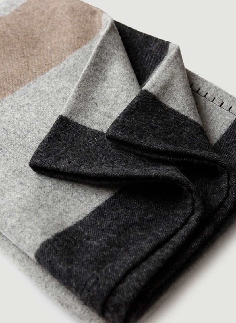 Luxury 100% Cashmere Blanket Shawl 130*185cm Sofa Throw black Grey