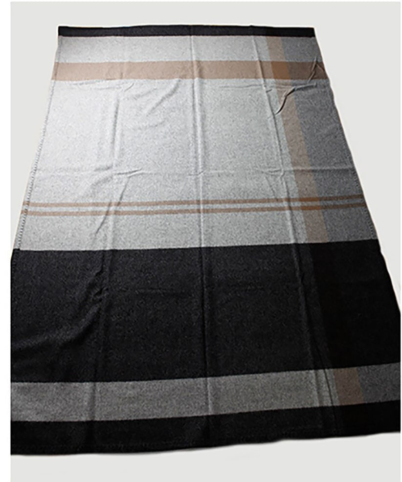 Luxury 100% Cashmere Blanket Shawl 130*185cm Sofa Throw black Grey
