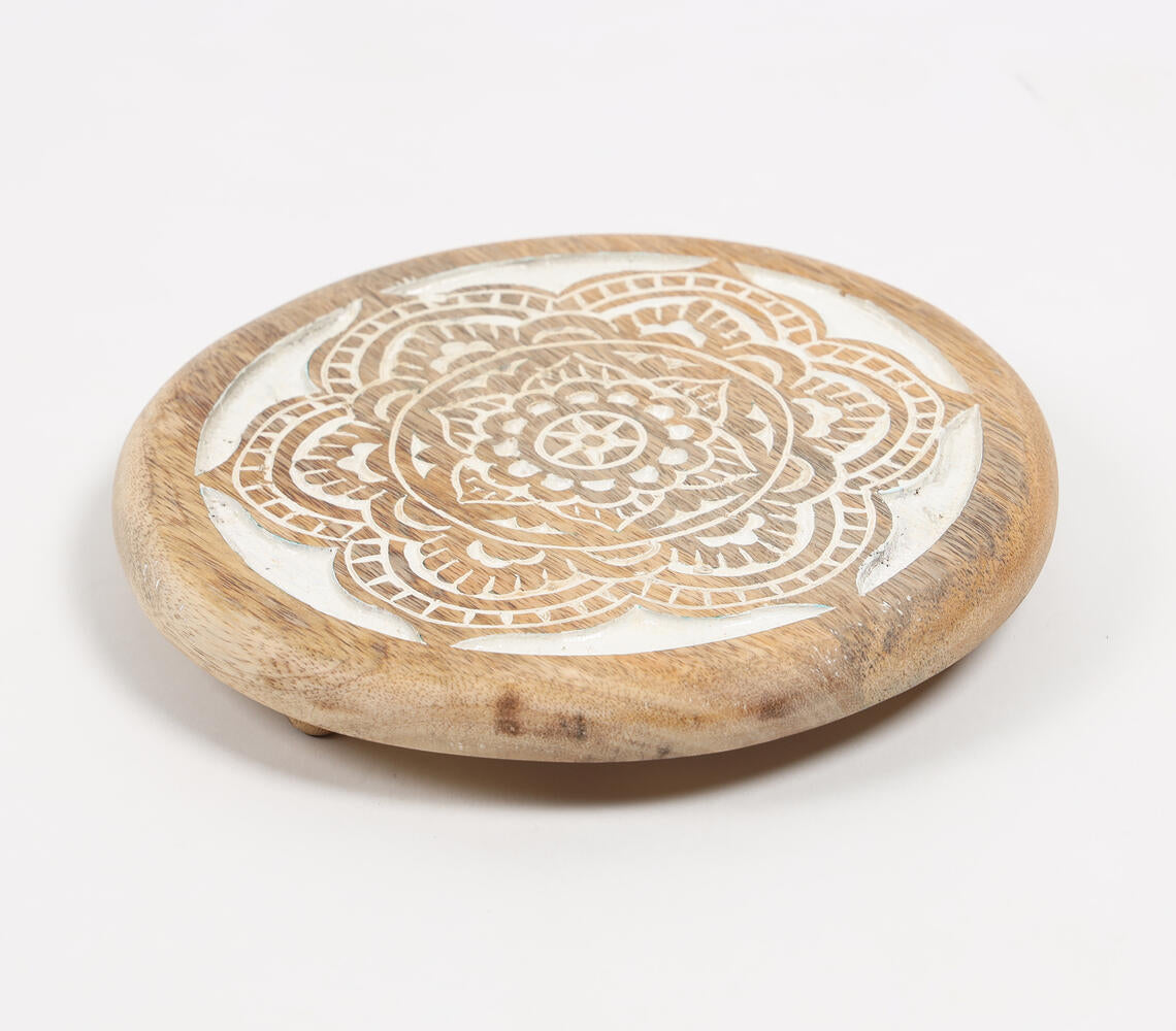 Mandala Painted Mango Wood Trivet