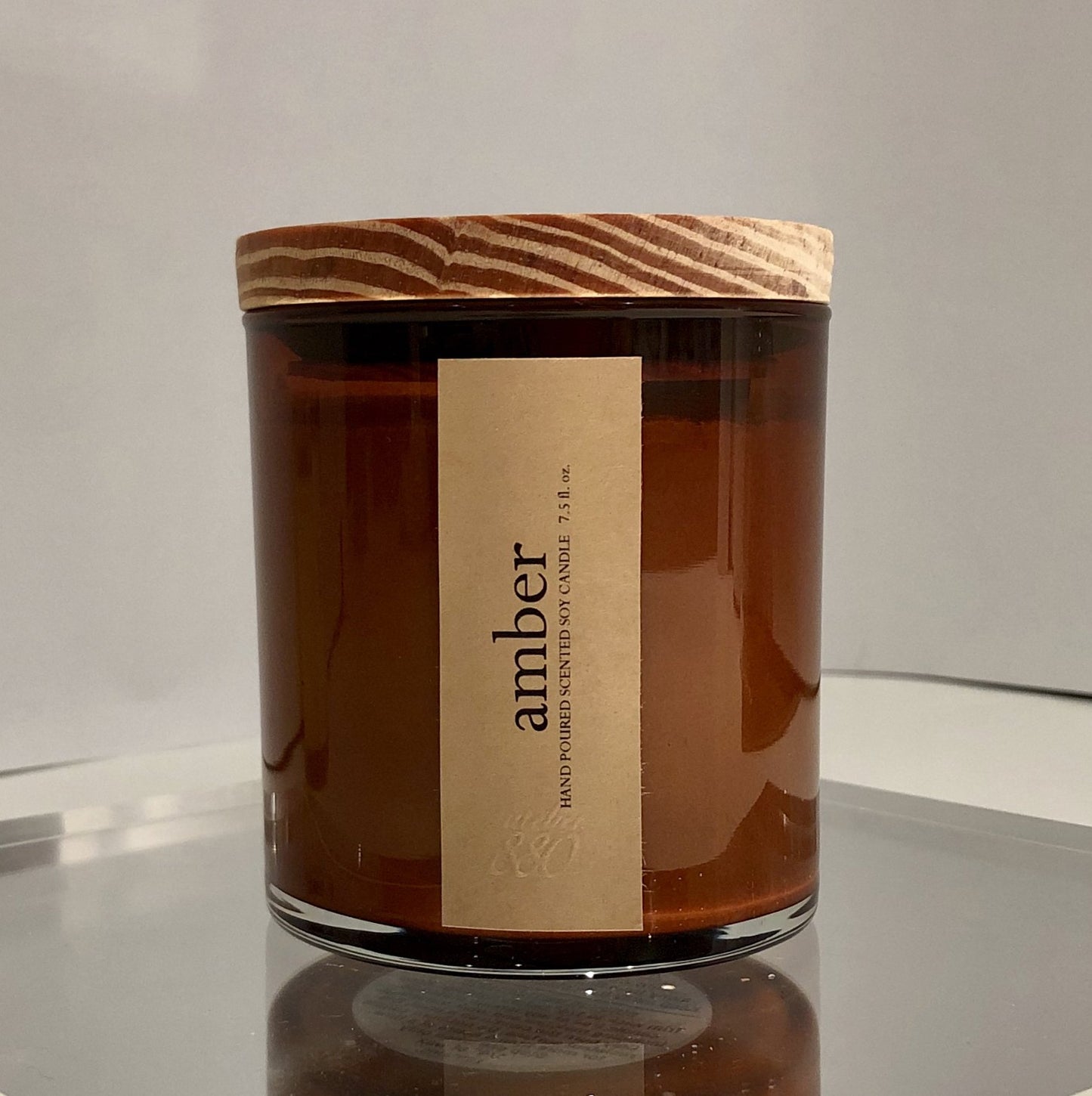 amber-scented candle