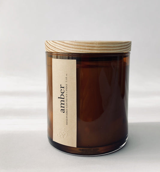 amber-scented candle
