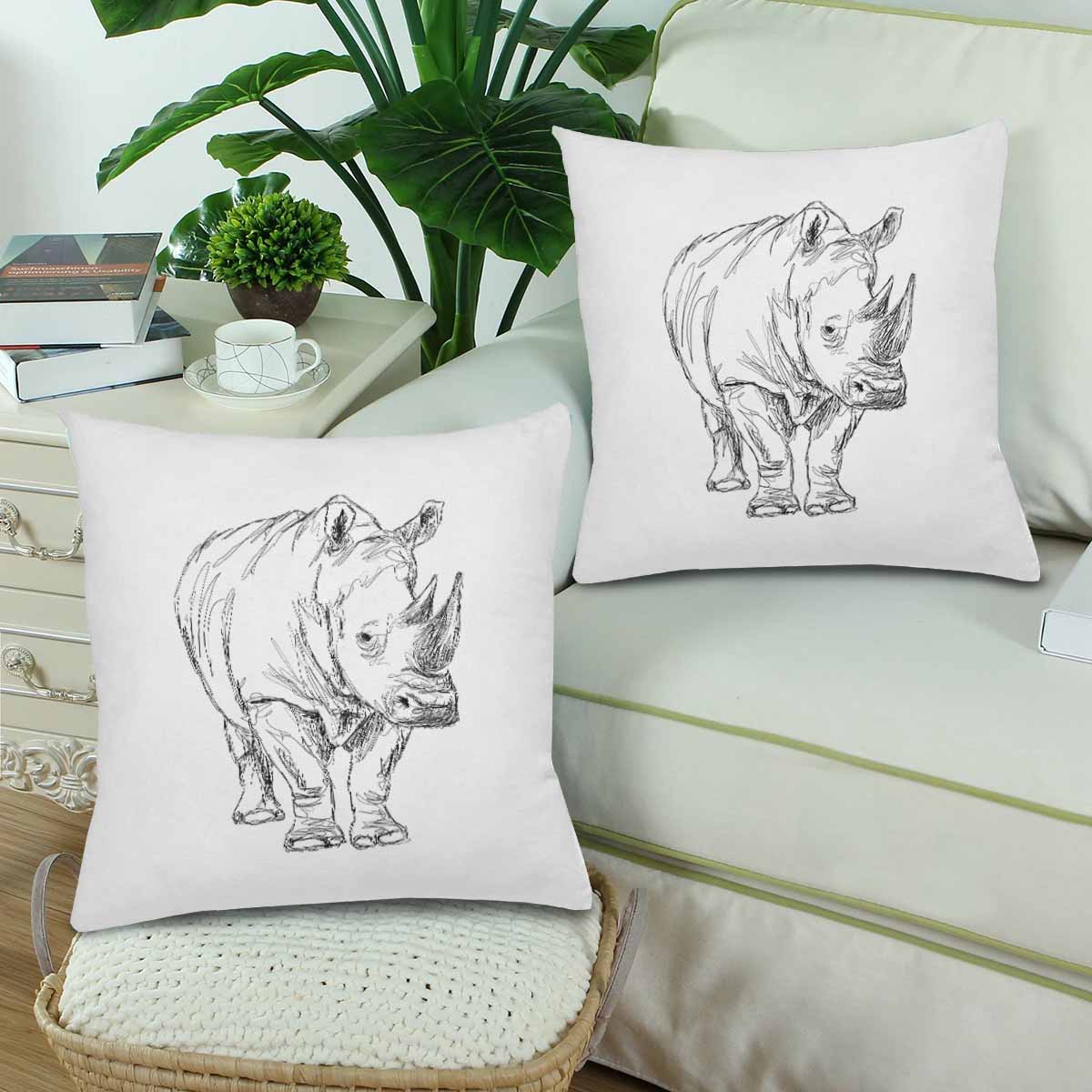 Uniquely You Decorative Pillow Covers / Rhinoceros  - 2 Piece Set