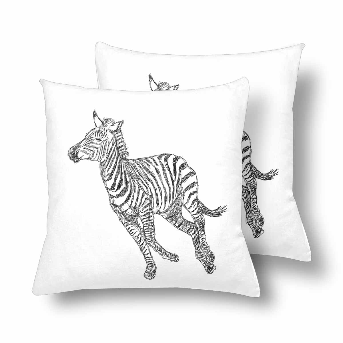 Uniquely You Decorative Pillow Covers / Galloping Zebra  - 2 Piece Set