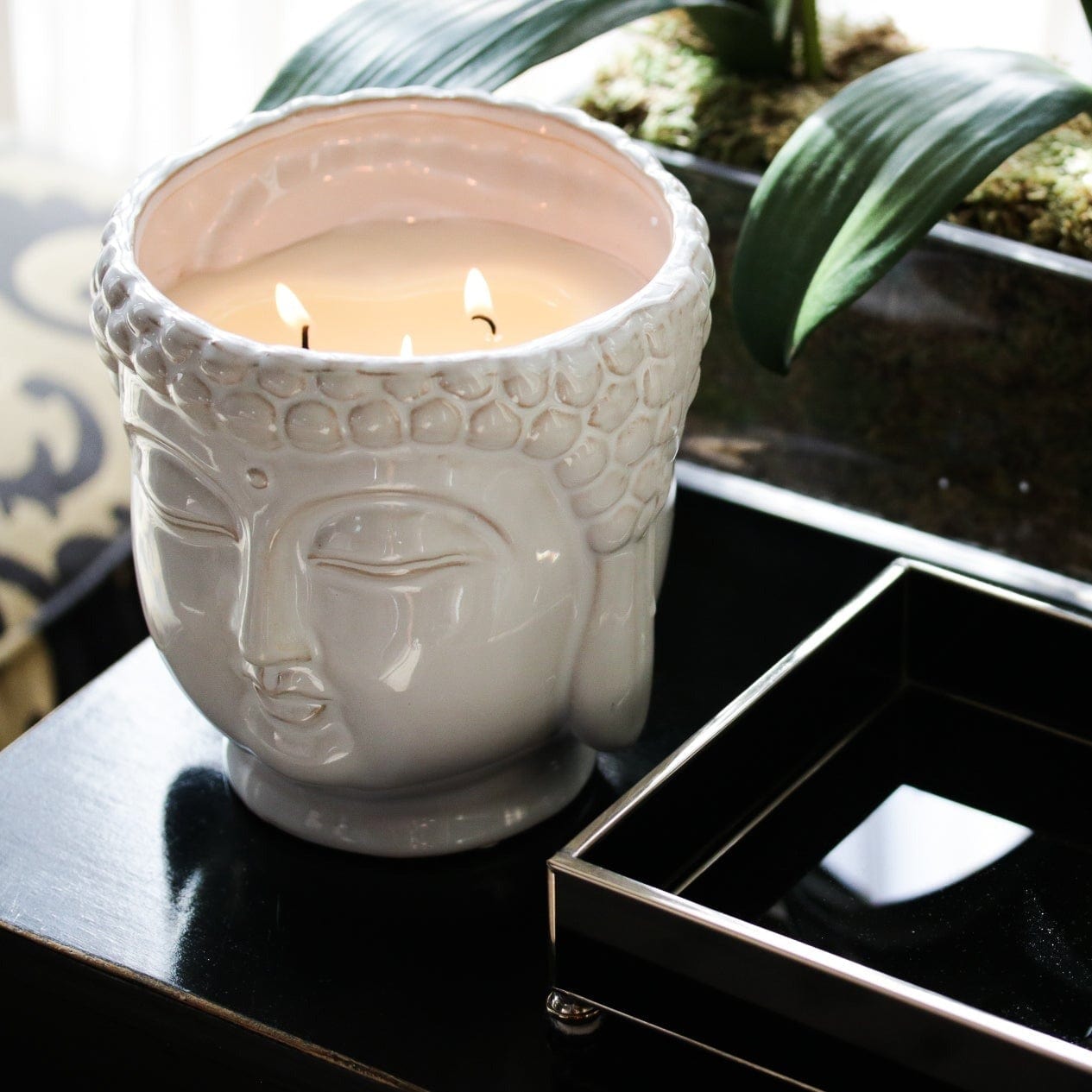 White Buddha Candle